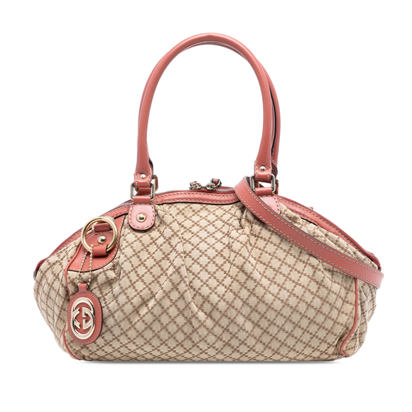 Pre-Loved Gucci Diamante Canvas Sukey Satchel